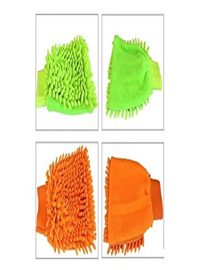 KAAS Microfiber Dusting Cleaning Glove for Home, Office Cleaning, Kitchen Cleaning Gloves, Kitchen Washing Gloves, Hotel,Dust Cleaning Gloves,Vehicle Washing Gloves (Pack of 4) - Image 2